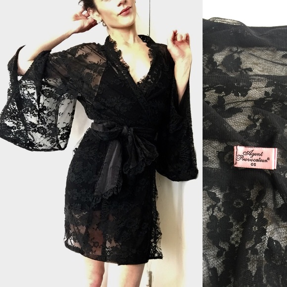 Agent Provocateur Other - Agent Provocateur Black Lace Kimono